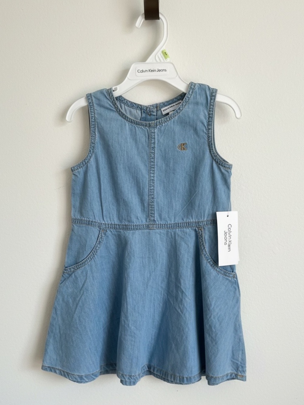 NWT Calvin Klein Jeans Girl's Denim Sleeveless Dress Size 4T